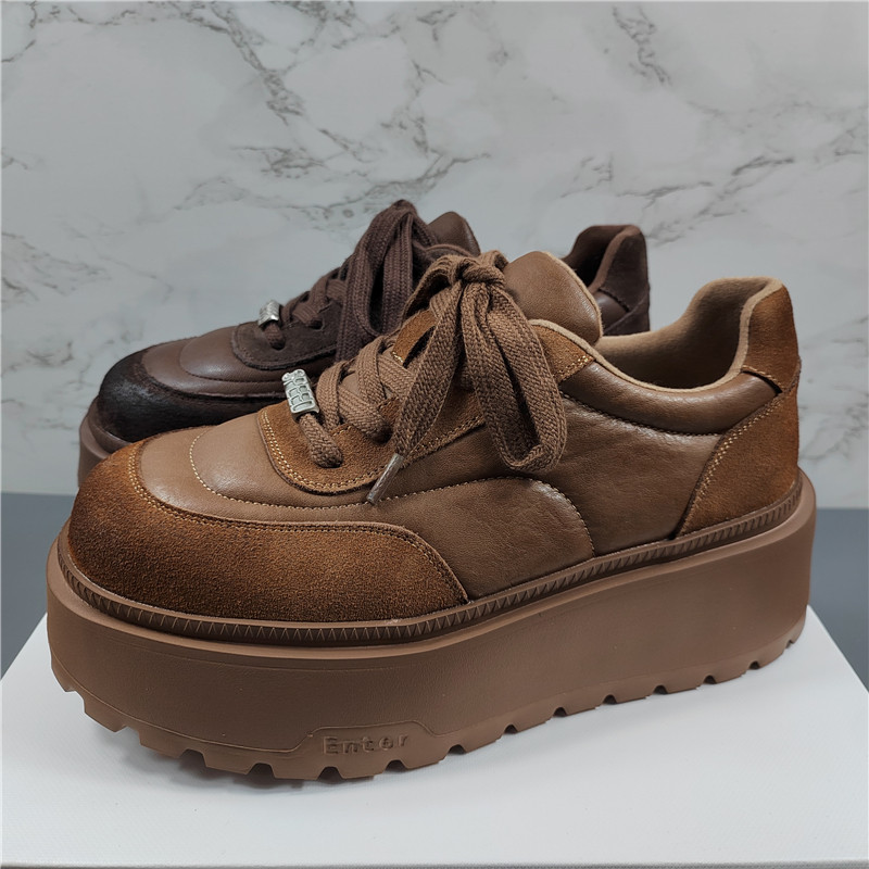 商场同款厚底美拉德板鞋女2025秋冬新款复古百搭真皮加绒休闲鞋潮,女鞋,休闲板鞋,淘宝优惠券,粉丝福利购,淘宝优惠卷