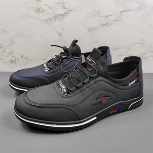 2025秋冬新款 运动鞋 时尚 男软底男士 户外休闲皮鞋 品牌尾货真皮男鞋