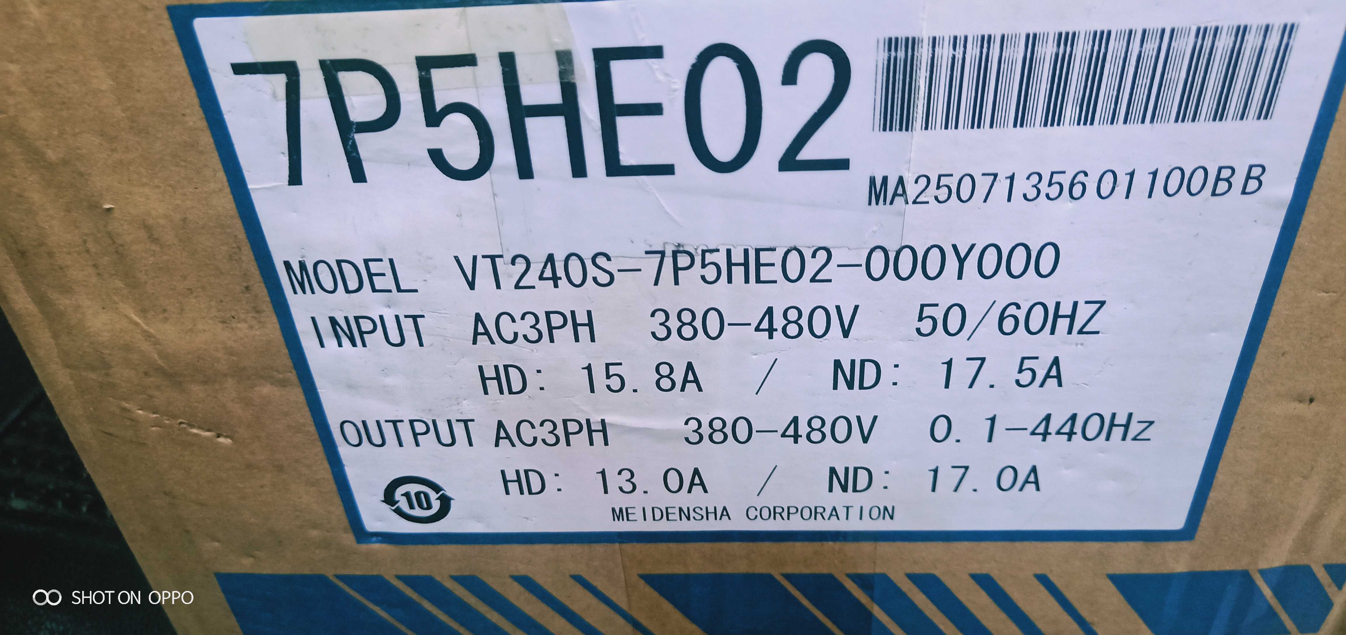 VT240S-7P5HE02-000Y000明电舍变频器7.5KW全新现货