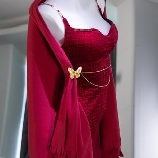 火华家原创设计 老顾客重磅回馈款!宝石红双面绒披肩!现货