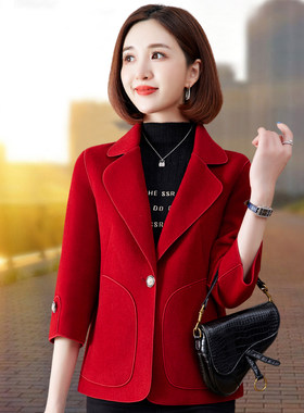 双面羊绒大衣女短款小个子