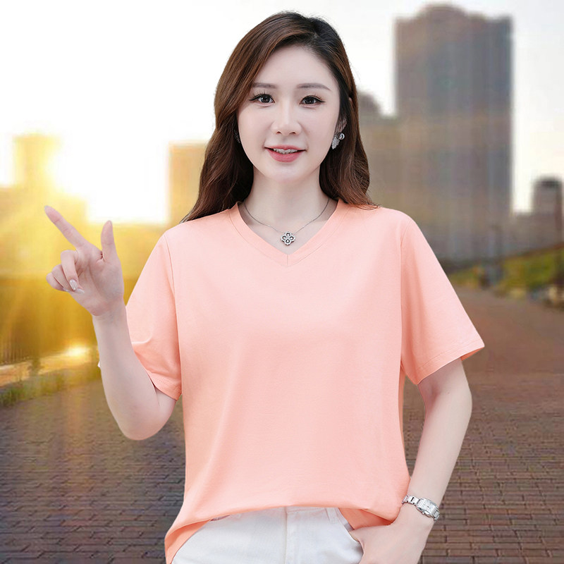 【官方品牌】纯棉短袖T恤女士2026夏季新款时尚纯色百搭短袖体恤
