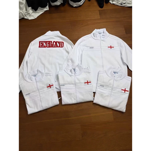 英格兰复古三叶草印花拉链夹克
