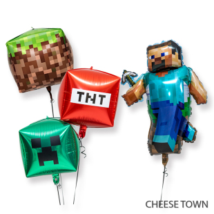 33寸我的世界 史蒂夫Steve异形铝膜气球 大号造型像素游戏角色