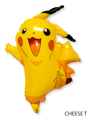 国产28寸黄色皮卡丘铝膜气球 闪电宝可梦精灵球PokemonGo Pikachu