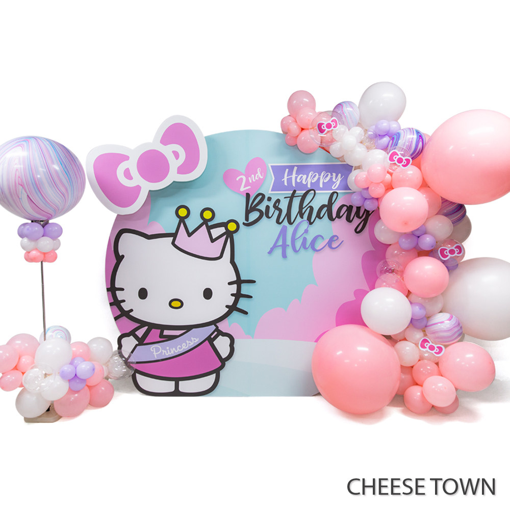 hello kitty气球布置套餐 定制女宝生日百天公主哈喽凯蒂猫凯迪猫