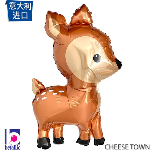 意大利进口森林小鹿铝膜气球Betallic 充氦气可飘空萌宝可爱Deer