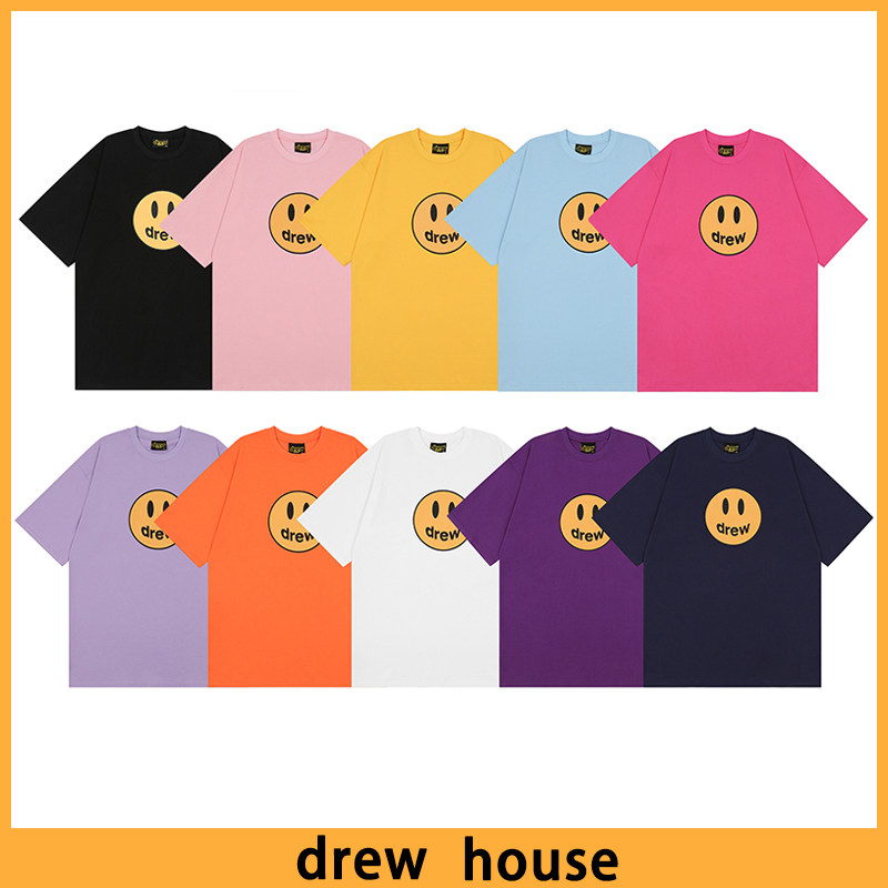 drew02house笑脸贾斯汀比伯潮牌男女高街宽松纯棉drewt短袖t恤夏