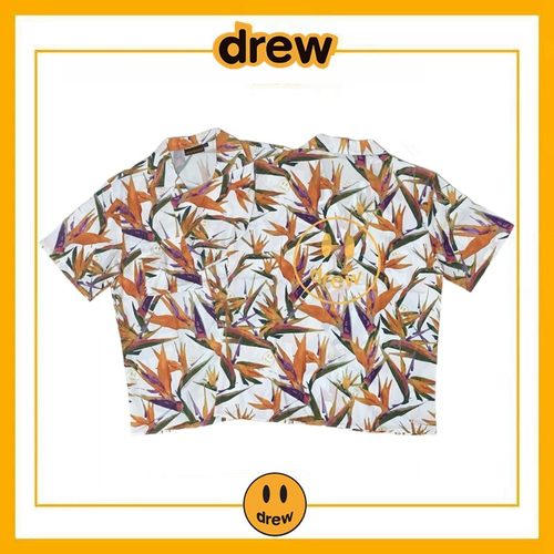 Drew天堂鸟笑脸衬衫古巴领