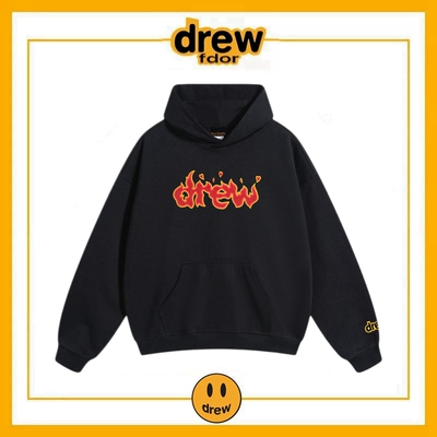 drew火焰字母连帽卫衣男