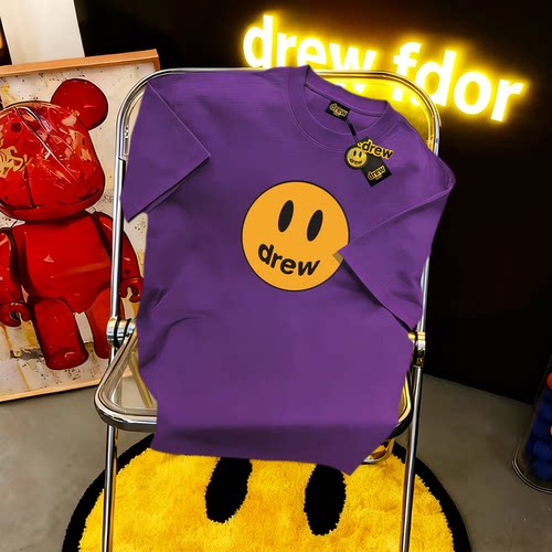drew笑脸短袖男潮牌美式情侣上衣