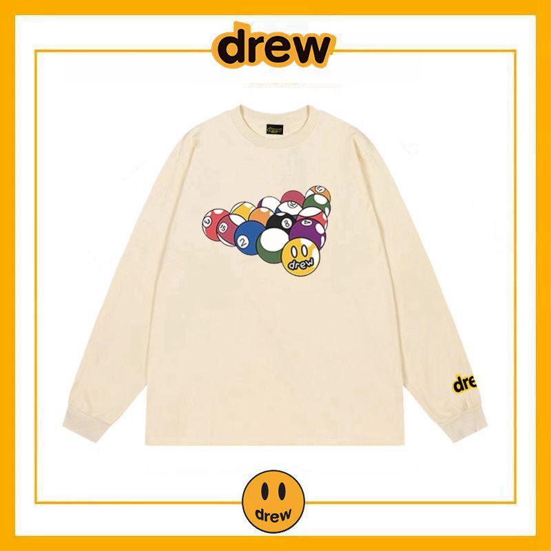 Drew台球笑脸长袖T恤男女图片