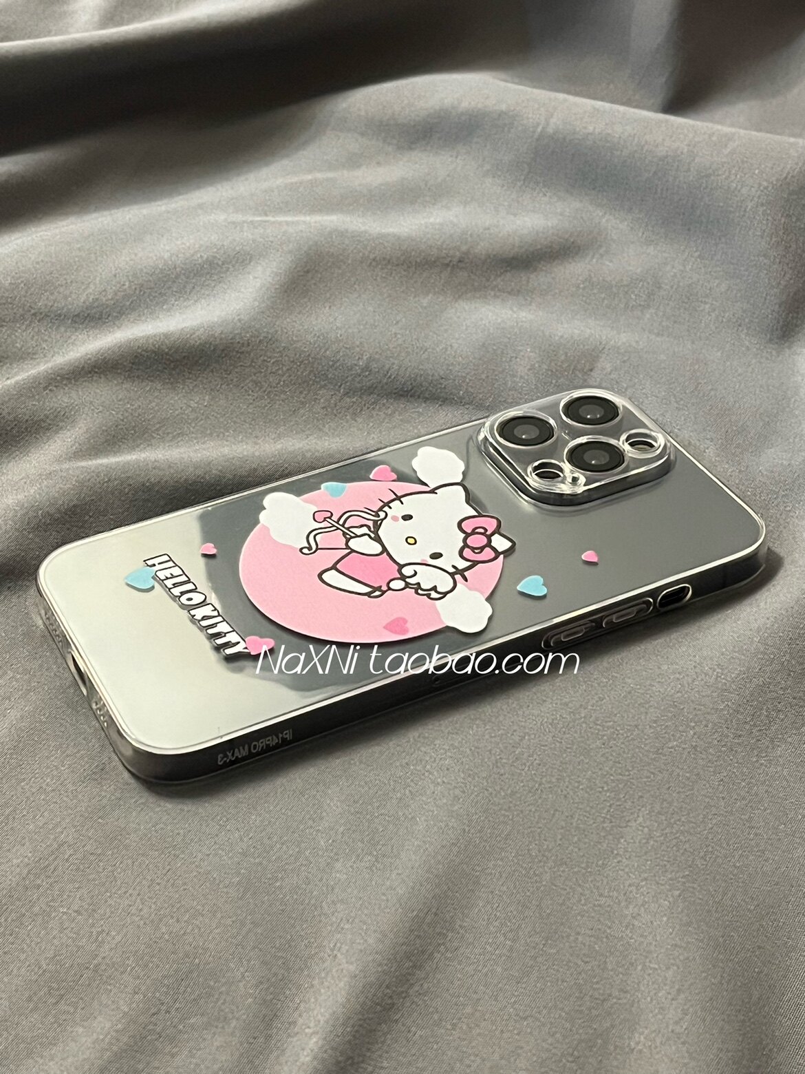 粉色爱心Kitty猫适用iPhone15promax手机壳苹果14电镀银小米OPPO少女硅胶华为安卓可爱透明软壳