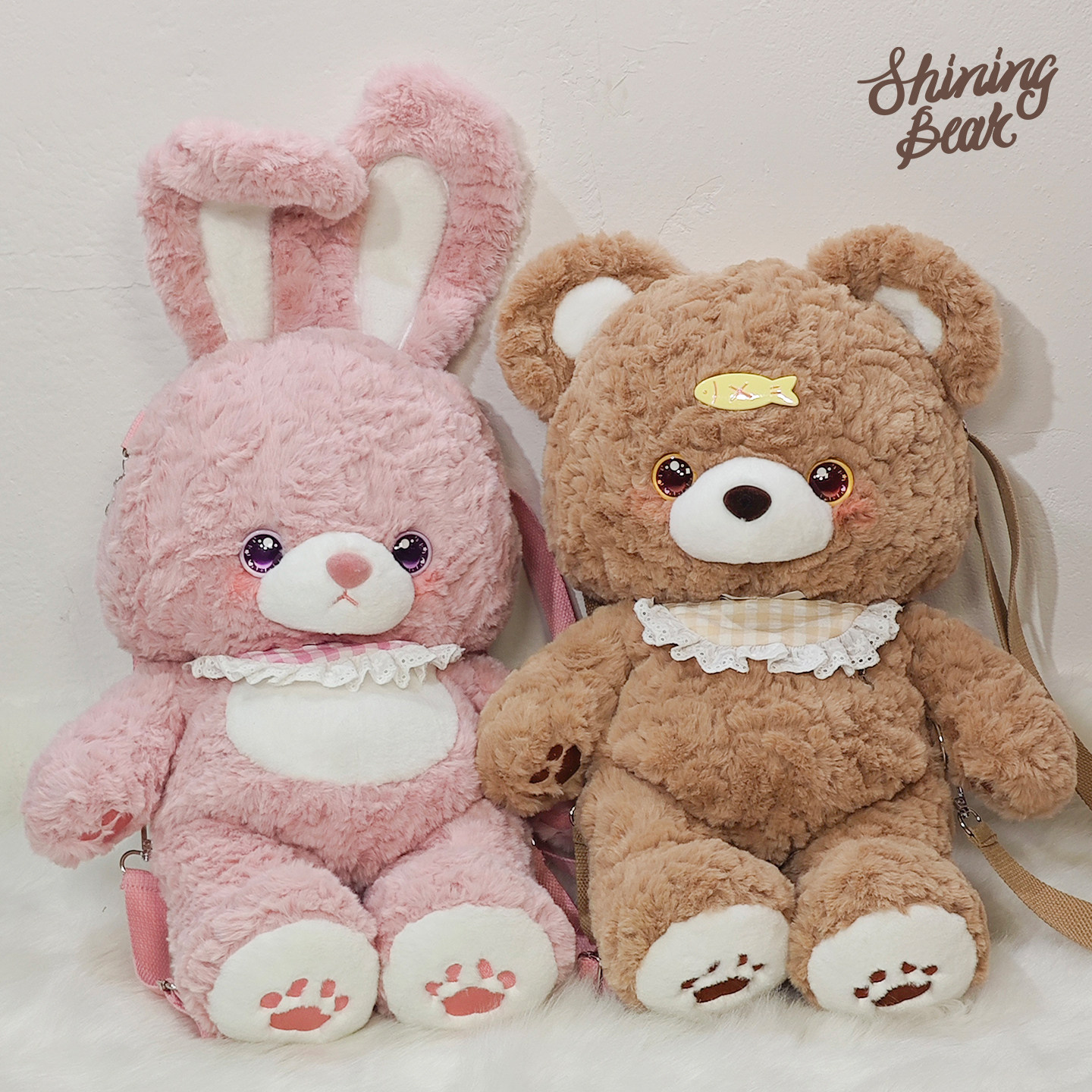 /大号摩卡背包/shining bear毛绒双肩背包礼物治愈陪伴可斜跨原创