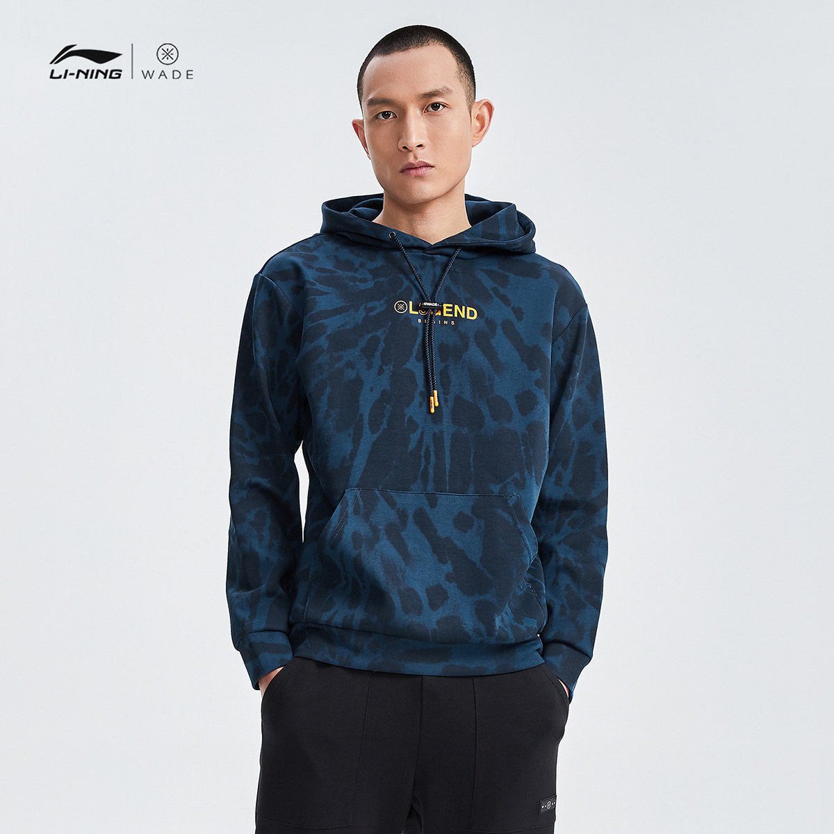 中国李宁卫衣韦德新款套头长袖连帽宽松男装上衣秋运动服AWDR035