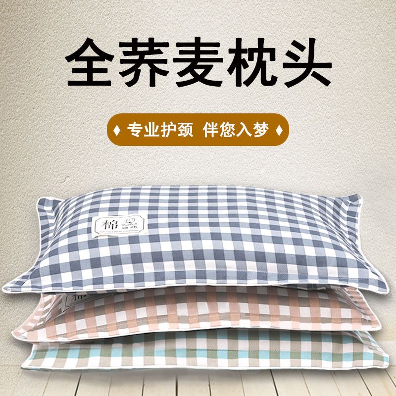 老粗布全荞麦壳枕头荞麦皮枕芯荞麦枕套成人单人宿舍硬高枕颈椎枕