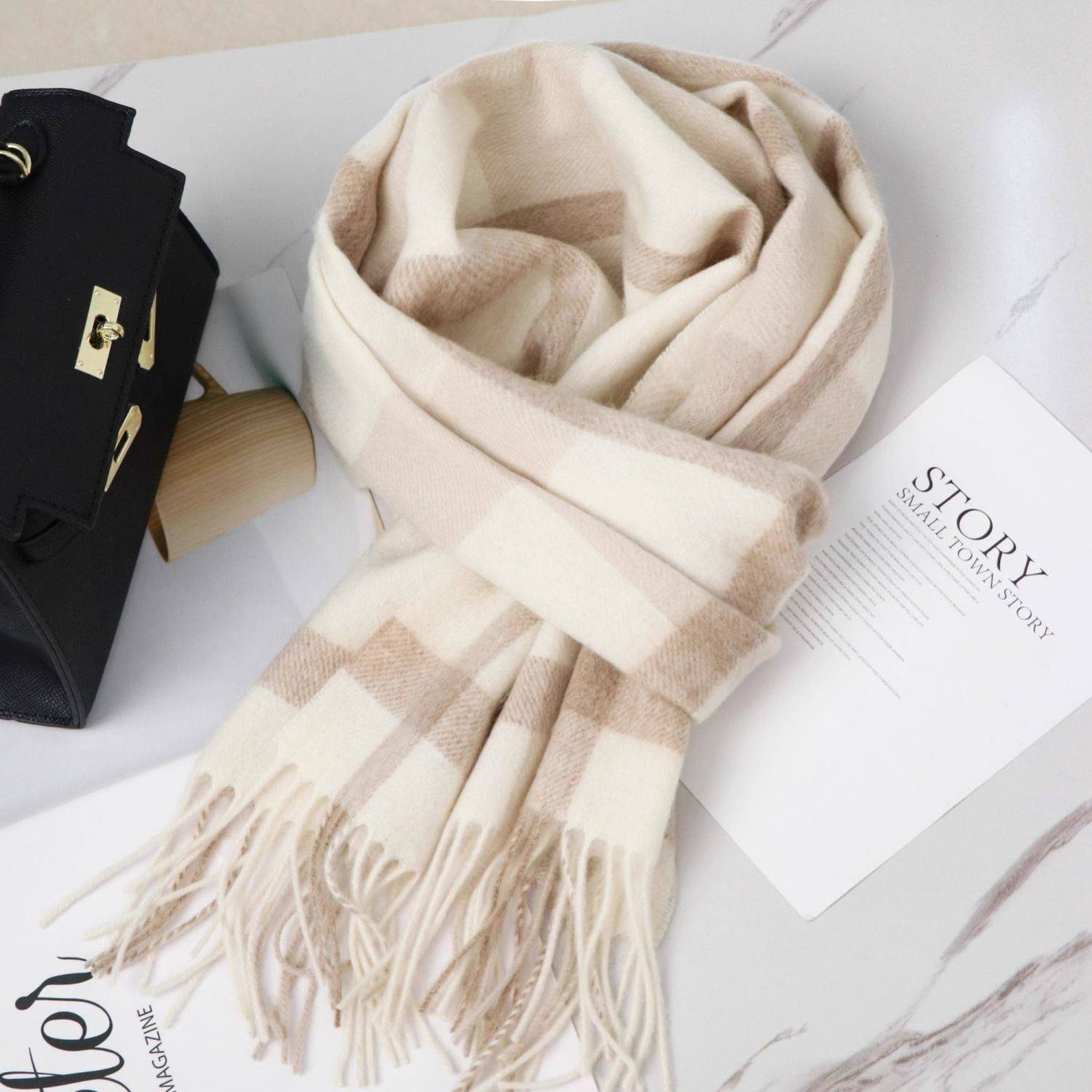 英伦风格子围脖100%澳洲羊毛围巾女冬季2026新款保暖护颈男士