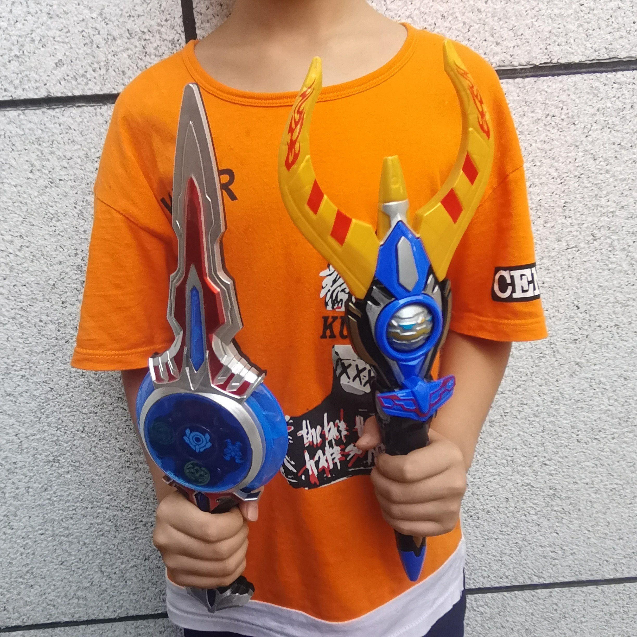 欧布奥特曼武器旋转剑牛角长矛变身器声光儿童玩具之剑以上召唤器