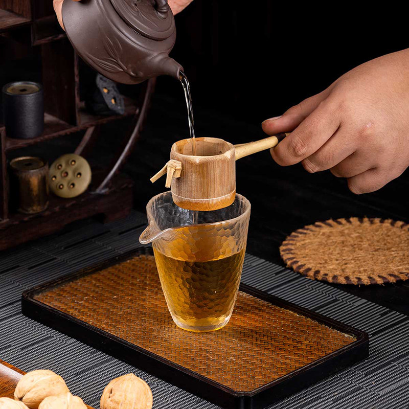 茶滤竹制天然日式茶道茶具茶漏过滤网创意过滤器茶道零配滤茶器