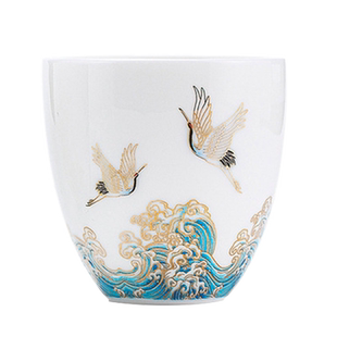 羊脂玉瓷主人专用单杯品茗杯个人男女士高端茶碗茶具功夫茶杯单个