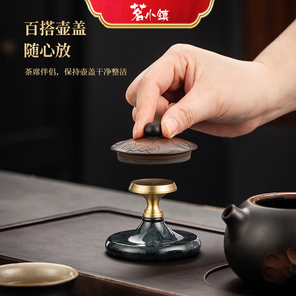 复古盖置手工漆彩陀螺盖托