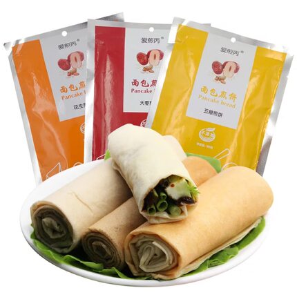 爱煎丙煎饼面包煎饼正宗东北手工大煎饼大枣味花生五粮味6袋包邮