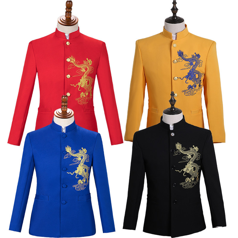 悟奇曼尔中山装演出服图片