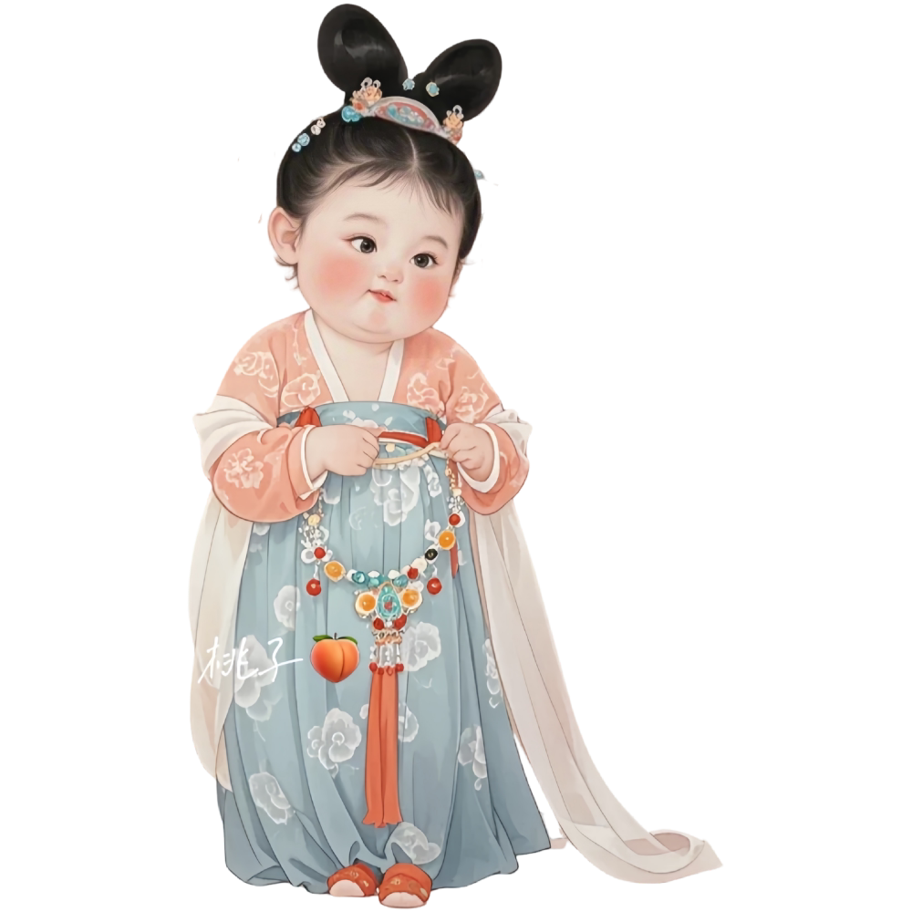 唐代卡通小仕女装饰贴纸卧室宿舍冰箱行李密码箱创意自粘贴画防水