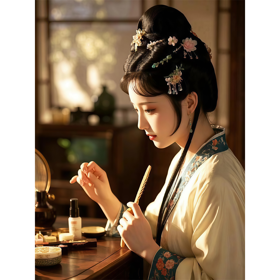 古风美女梳妆装饰海报卧室宿舍出租房创意美人墙贴新中式贴画防水