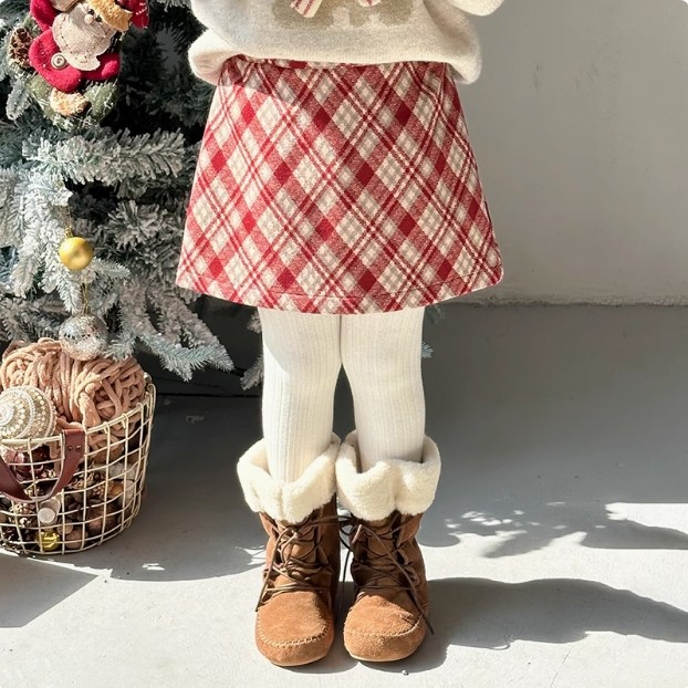 红色格子裙女童秋冬季jk复古气质学院风包臀A字裙毛呢格纹半身裙9,童装/婴儿装/亲子装,半身裙,淘宝优惠券,粉丝福利购,淘宝优惠卷