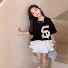 儿童时尚半身裙蓬蓬裙子小女孩夏装裙女童洛丽塔白色蛋糕裙短裙裤