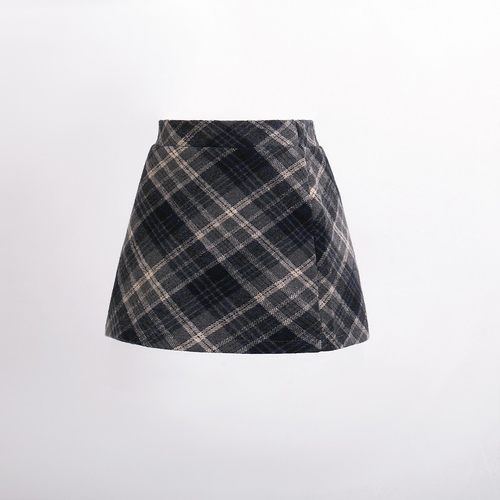 2025秋冬女童毛呢格子半身裙包臀裙韩版儿童洋气显瘦时尚高腰短裙