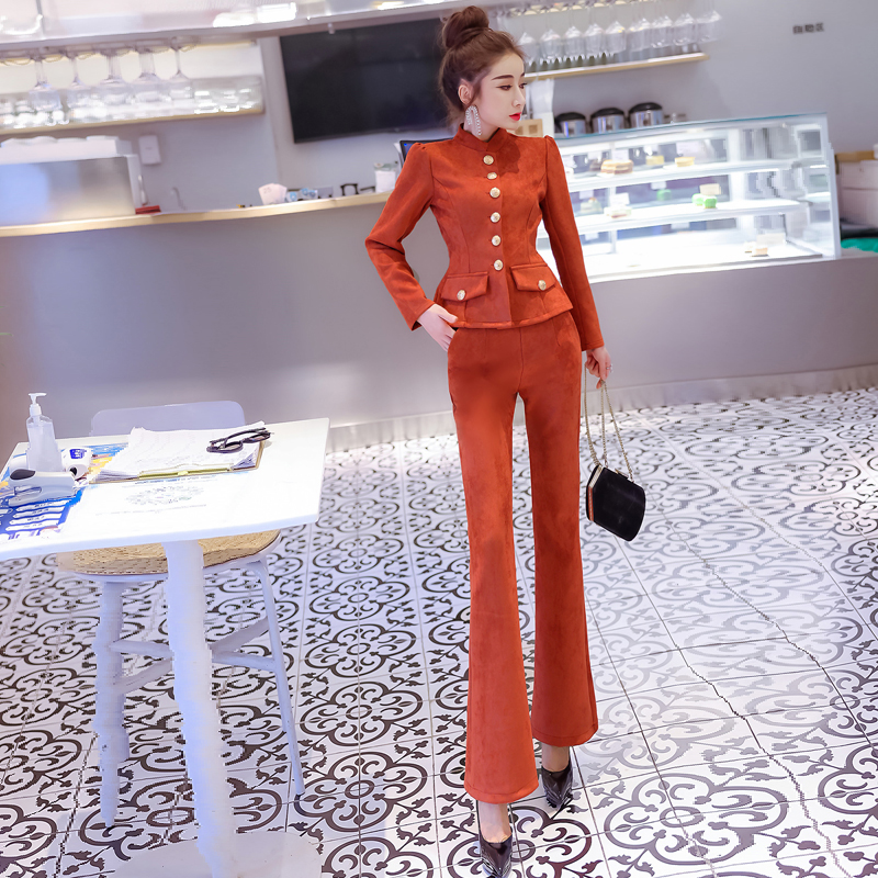 鹿皮绒2024秋冬套装女新品两件套