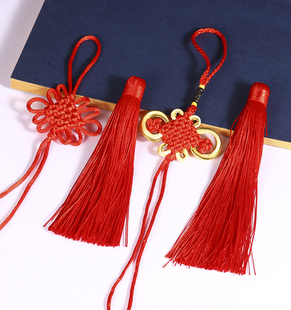 小号中国结挂件挂饰手工编织葫芦铜钱半成品流苏穗子吊穗2024新款