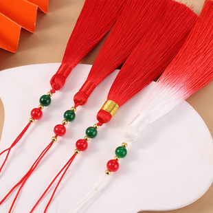 流苏加珠灯笼吊坠手工diy材料吊穗装饰配件迷你挂绳红色小中国结