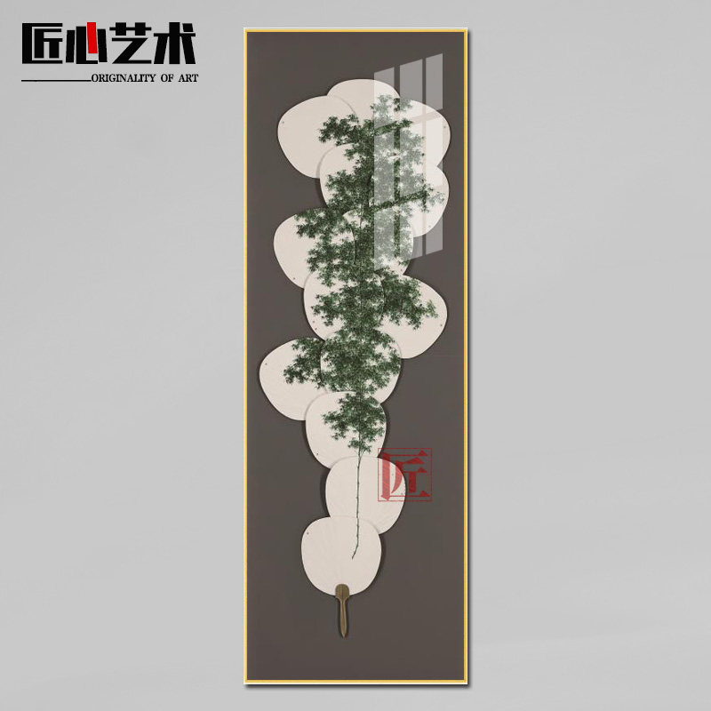 新中式风饭厅单幅竖版禅意晶瓷画
