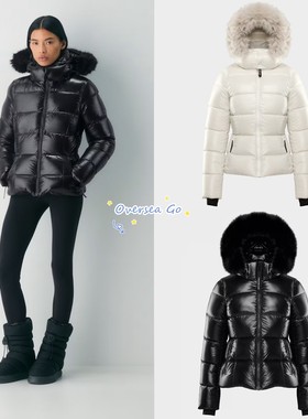 现货 Aritzia 25冬季新款 白鹅绒羽绒服连帽毛领拉链保暖面包服女