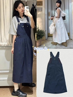 现货Thebarnnet fever同款八奶宽松休闲工装背带裙无袖背心连衣裙