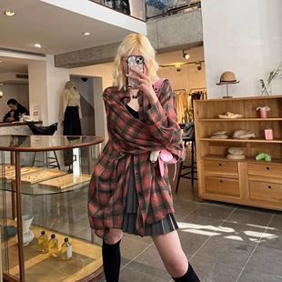 现货 Our Legacy 金智妮同款慵懒风格子宽松休闲长袖衬衫男女同款