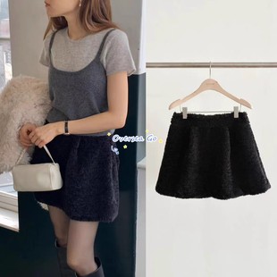纯色百搭气质甜美显瘦圈圈毛半身裙短裙 秋冬新款 现货 韩国OUNCE