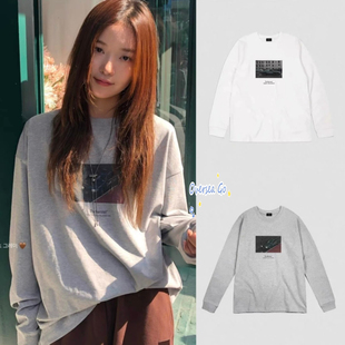 现货The Barnnet 八奶2025春季新款 宽松圆领的士印花长袖卫衣女