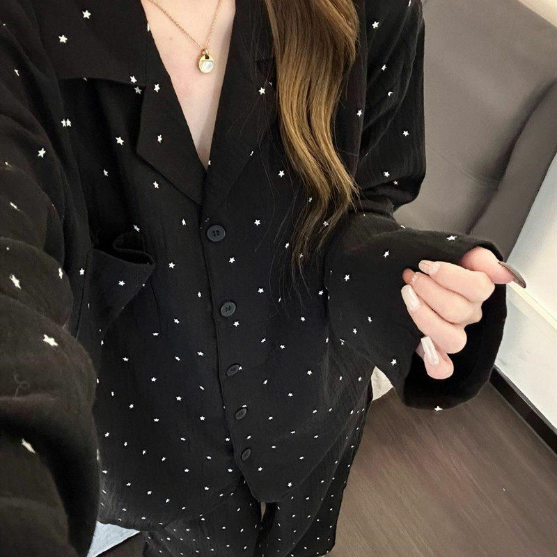 睡衣女春秋款云朵棉长袖高级感韩版ins风可爱甜美休闲家居服套装