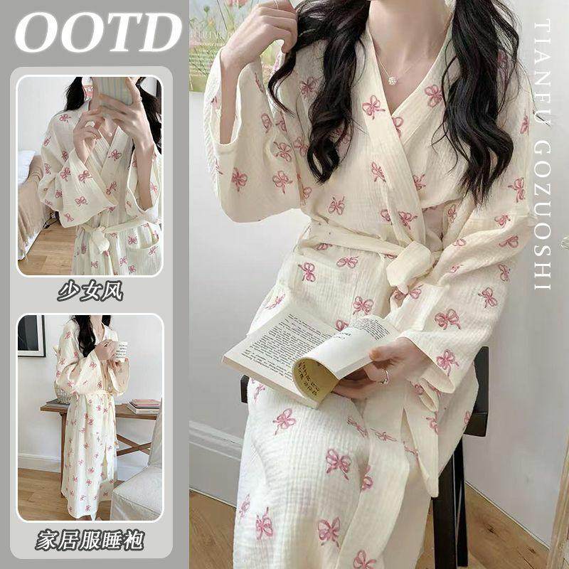 2025新款睡袍女春秋季长袖纯棉可爱甜美中长款浴袍大码睡衣家居服,女士内衣/男士内衣/家居服,睡袍/浴袍,淘宝优惠券,粉丝福利购,淘宝优惠卷