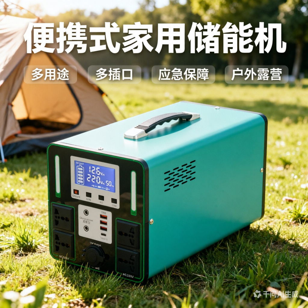 户外露营移动电站便携式应急电源家用储能机220V多功能多插口电池