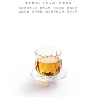 手工杯 耐热玻璃品茗杯家用花瓣杯玻璃莲花北部主人杯功夫茶具日式