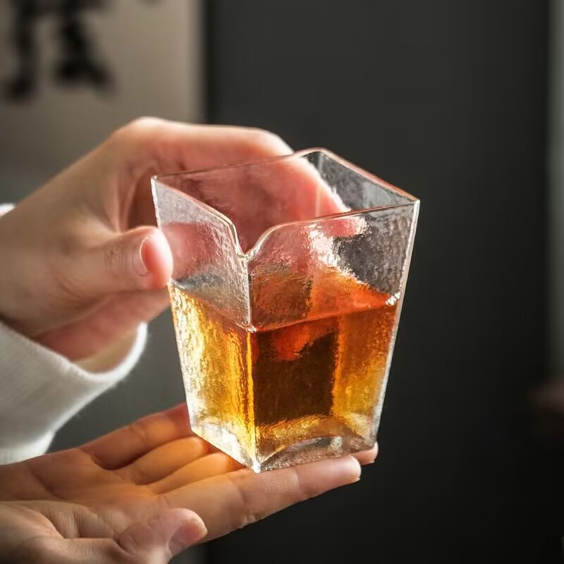 耐热公道杯四方玻璃高硼硅品茗杯