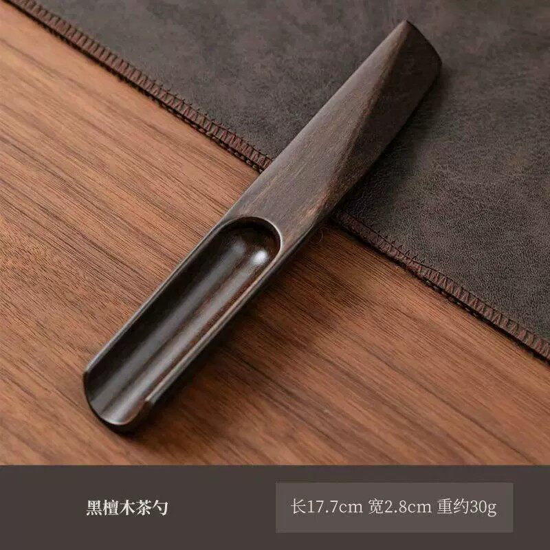 黑檀功夫茶勺家用实木茶铲泡茶配件茶匙取茶单个投茶器茶则