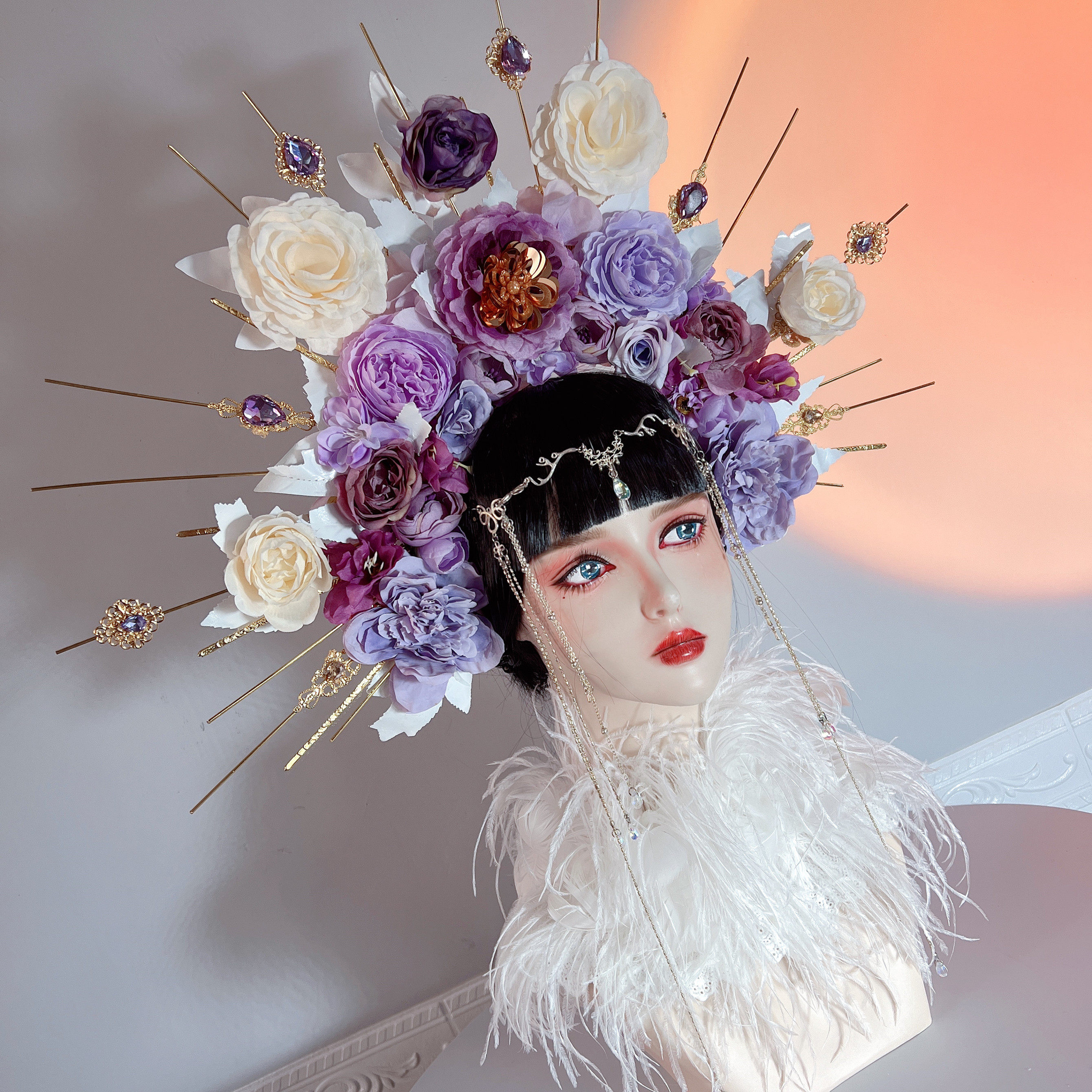 新款唯美古风精灵森系头饰影楼拍照写真演出比赛礼服头饰