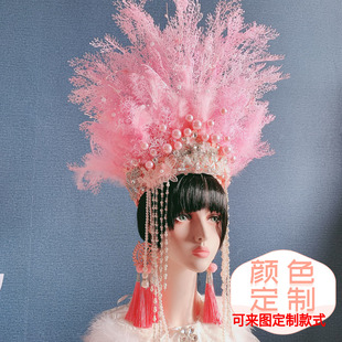 影楼摄影国潮古装新娘头饰舞台走秀儿童写真头饰模特表演夸张发饰