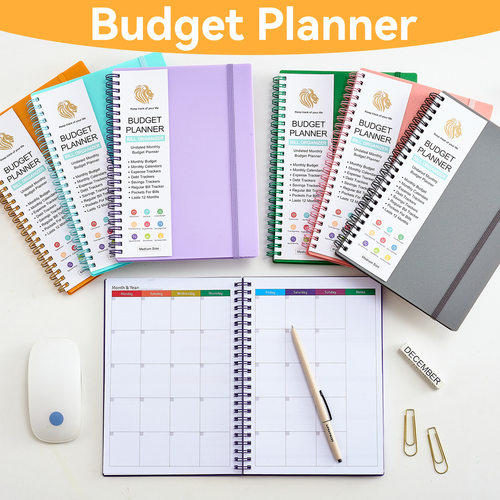 亚马逊跨境PU封面线圈预算本BUDGET财务规划计划本记账线圈